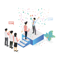 Illustration of a work celebration