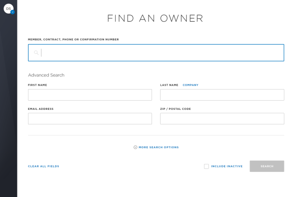 Wyndham Voyager TRIP "Find an owner" search entry screen