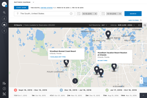 Wyndham Voyager TRIP "Resort Map" screen