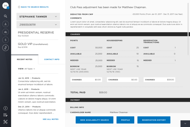 Wyndham Voyager TRIP "Credit Adjustment" screen