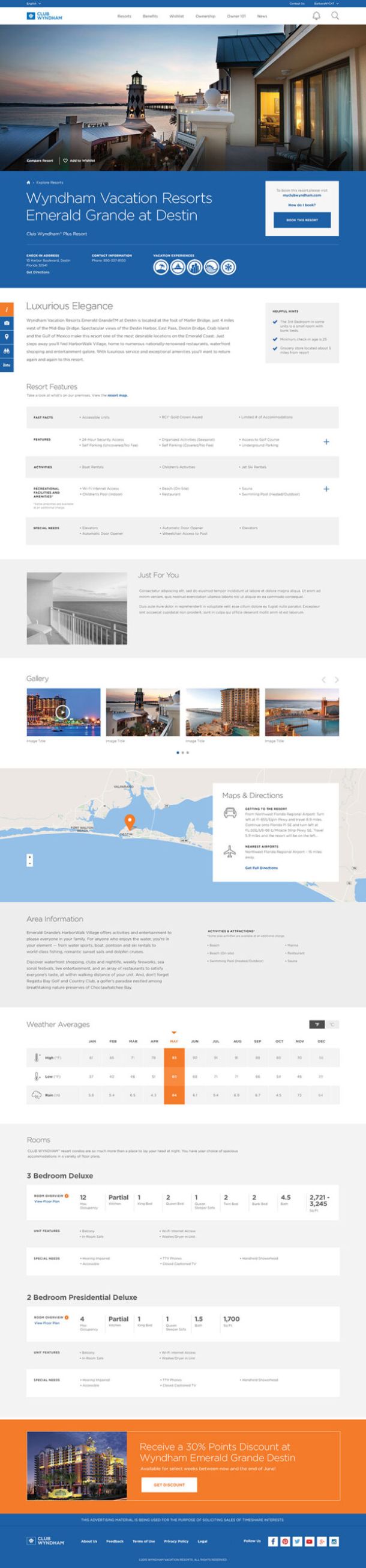 Wyndham CUI Desktop Page (Resort detail page)