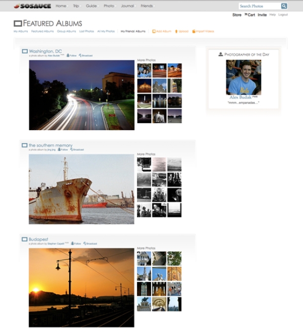 Page for featured albums