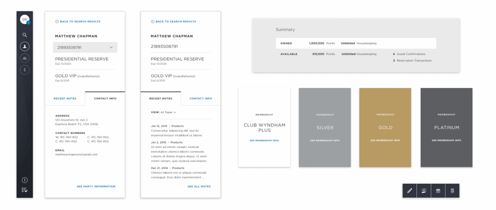 A screen of the Wyndham Voyager TRIP interface, containing a list of Wyndham Vacation resorts