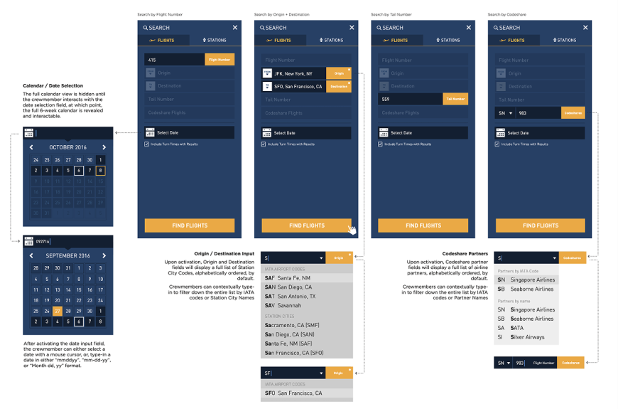 BlueEye Wireframe of search breakdown