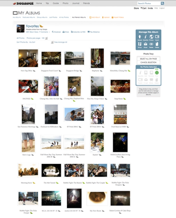 Photo listing page