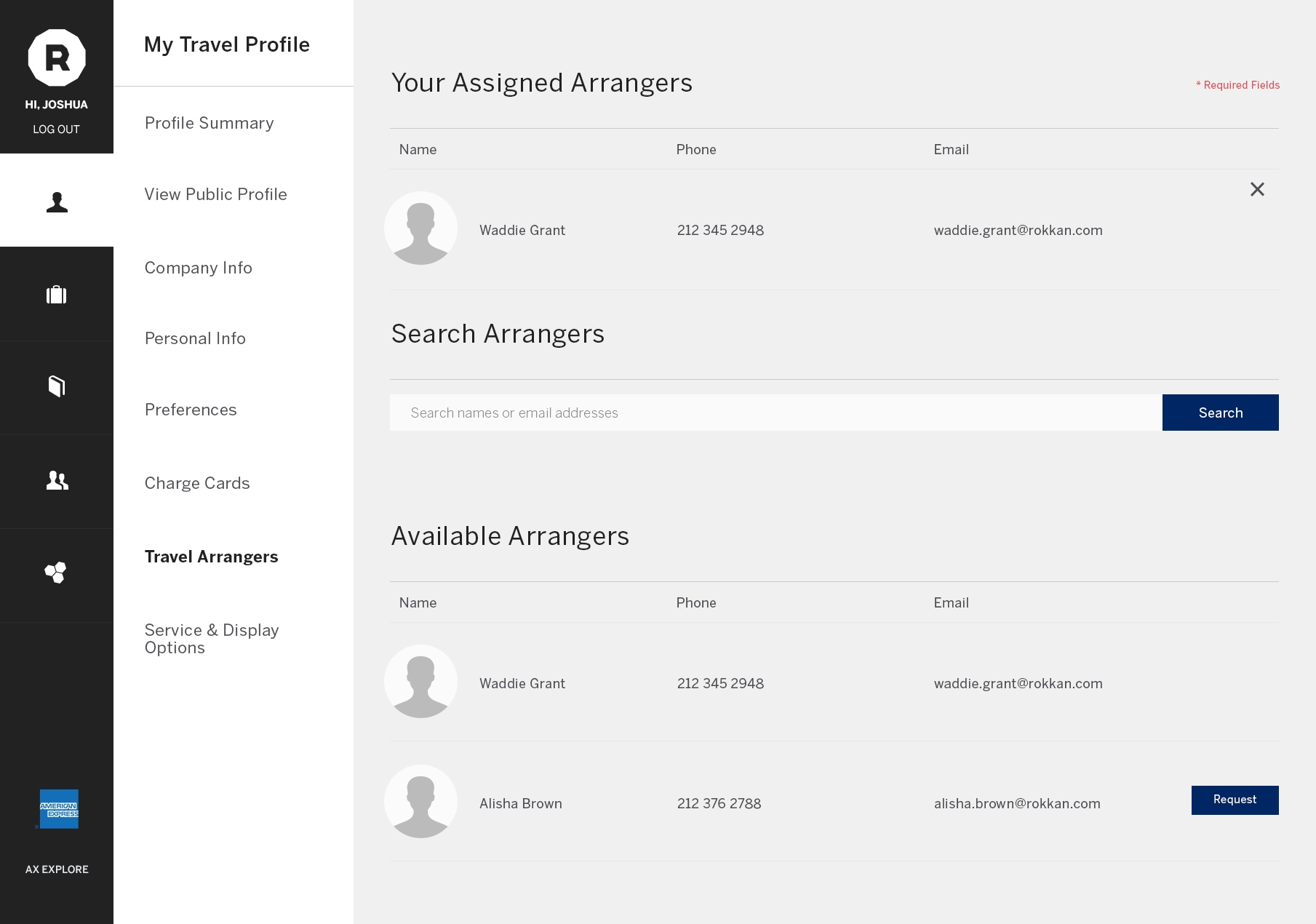 Available Travel Arrangers