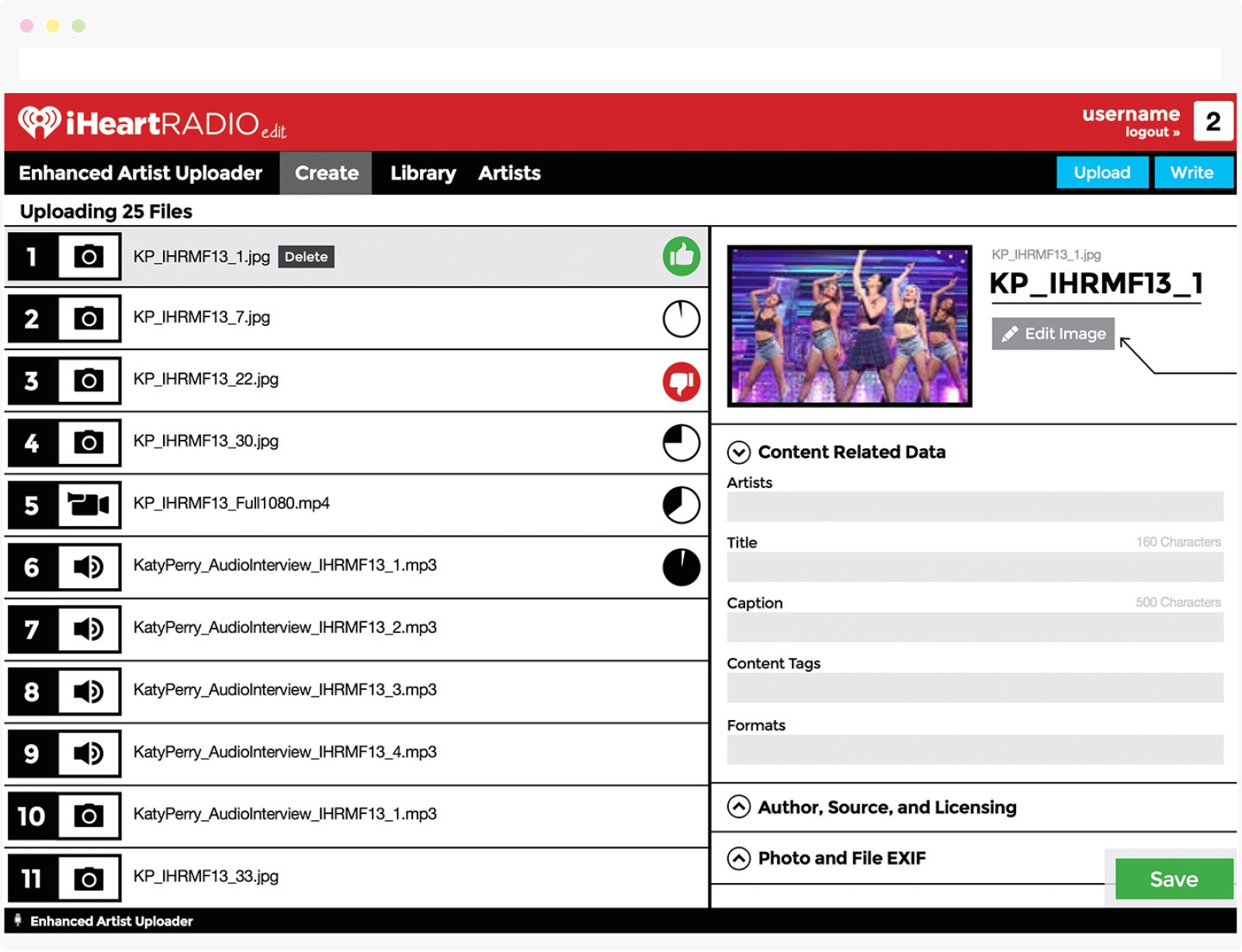RadioEdit: Enhanced Artist Uploader, uploads (wireframe)