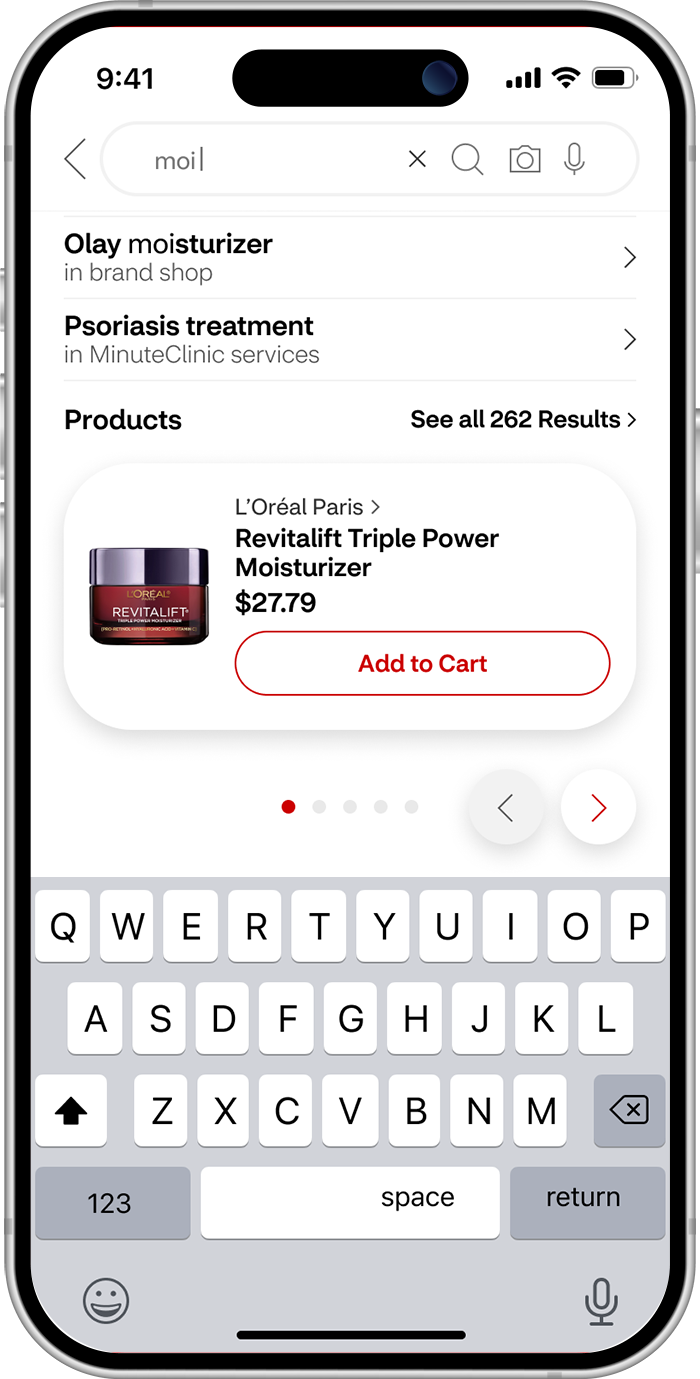 Mobile view of Site Search