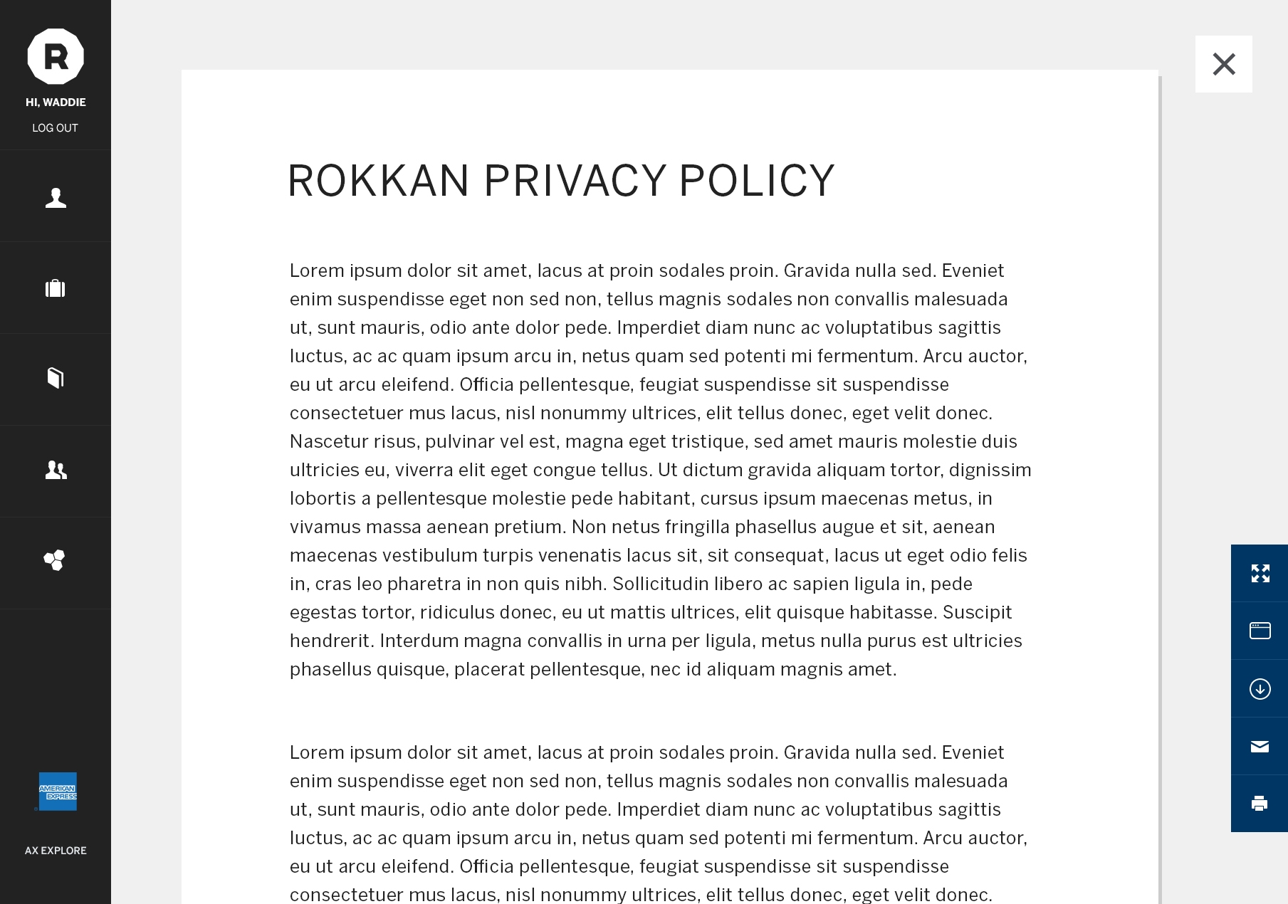 Company Privacy Policy Page