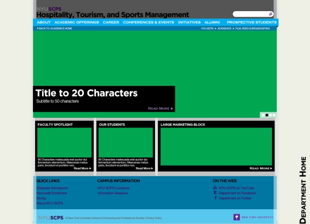 Wireframe of NYU-SCPS Department Page
