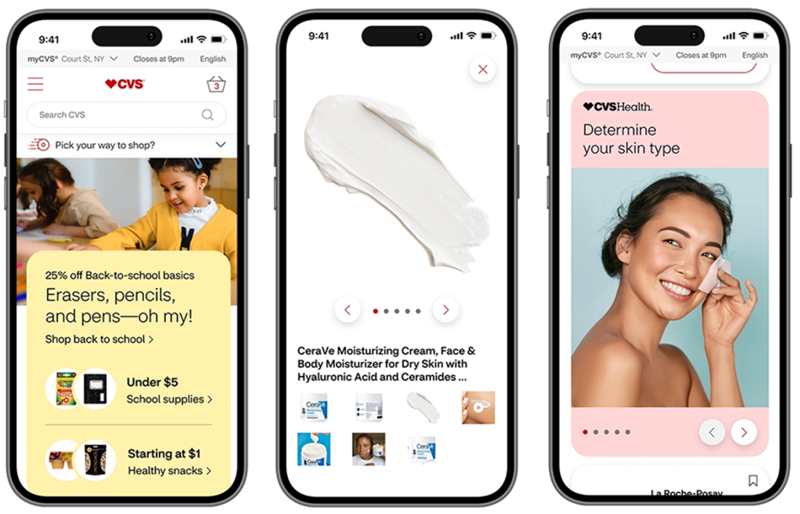 Row of 3 CVS designs in iPhones